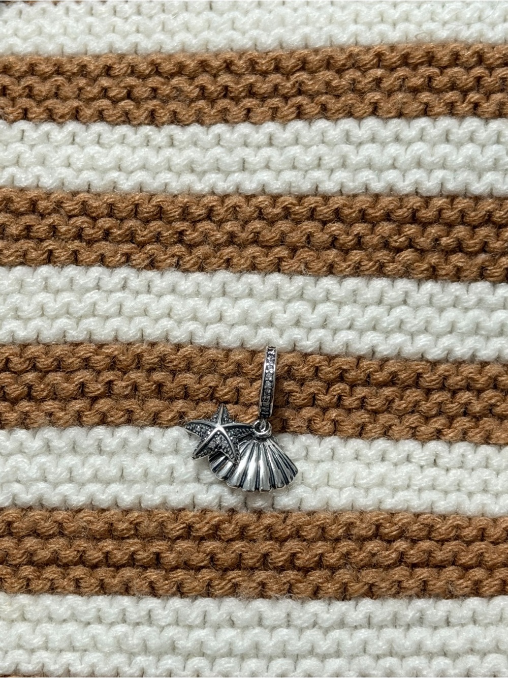 Pandora Silver Starfish and Seashell Dangle Charm